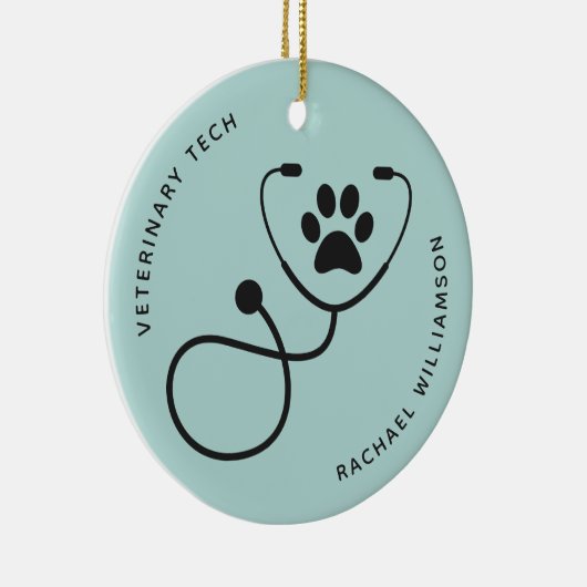 Custom Veterinary Tech Vet Assistant Keramisch Ornament (Rechts)
