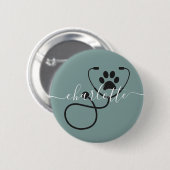 Custom Veterinary Tech Vet Assistant Ronde Button 5,7 Cm (Voorkant /achterkant)
