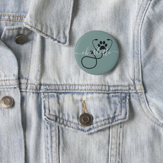 Custom Veterinary Tech Vet Assistant Ronde Button 5,7 Cm (In situ)