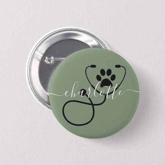 Custom Veterinary Tech Vet Assistant Ronde Button 5,7 Cm (Voorkant /achterkant)