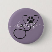 Custom Veterinary Tech Vet Assistant Ronde Button 5,7 Cm (Voorkant)