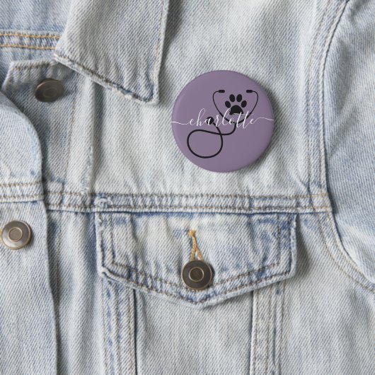 Custom Veterinary Tech Vet Assistant Ronde Button 5,7 Cm (In situ)