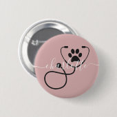 Custom Veterinary Tech Vet Assistant Ronde Button 5,7 Cm (Voorkant /achterkant)