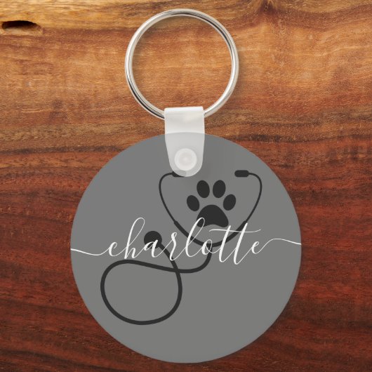 Custom Veterinary Tech Vet Assistant Sleutelhanger (Voorkant)