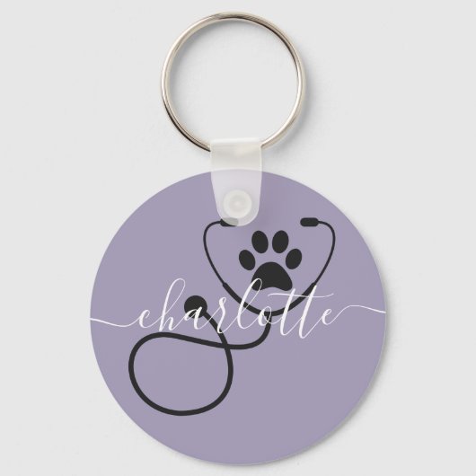 Custom Veterinary Tech Vet Assistant Sleutelhanger (Voorkant)