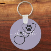 Custom Veterinary Tech Vet Assistant Sleutelhanger (Voorkant)