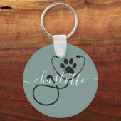 Custom Veterinary Tech Vet Assistant Sleutelhanger (Voorkant)