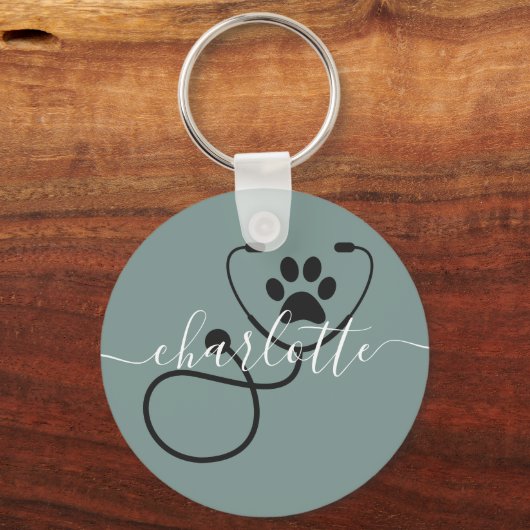 Custom Veterinary Tech Vet Assistant Sleutelhanger (Voorkant)