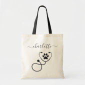 Custom Veterinary Tech Vet Assistant Tote Bag (Voorkant)