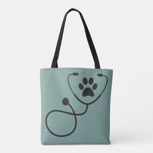 Custom Veterinary Tech Vet Assistant Tote Bag (Achterkant)