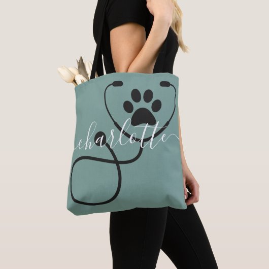 Custom Veterinary Tech Vet Assistant Tote Bag (Dichtbij)