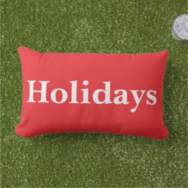Custom Vibrant Holidays and vacations modern red Buitenkussen