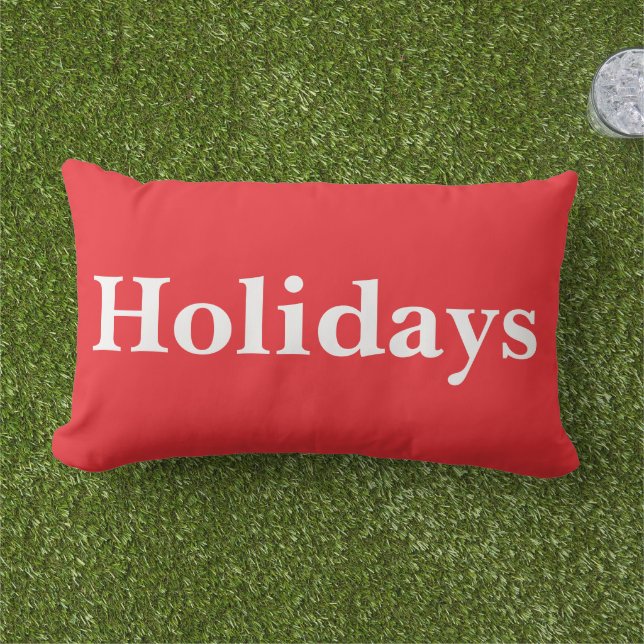 Custom Vibrant Holidays and vacations modern red Buitenkussen (Gras)