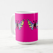 Custom Vibrant Modern Folk Butterfly Art Koffiemok (Voorkant links)