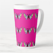 Custom Vibrant Modern Folk Butterfly Art Latte Mok (Rechterhoek)
