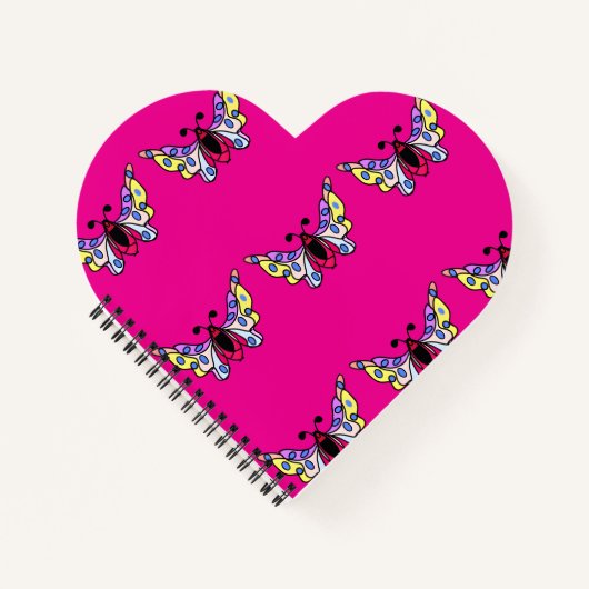 Custom Vibrant Modern Folk Butterfly Art Notitieboek (Voorkant)