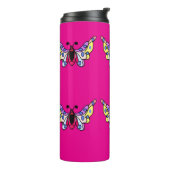Custom Vibrant Modern Folk Butterfly Art Thermosbeker (Gedraaid links)