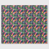 Custom Vibrant vakantie gebladerte Kerstmis Cadeaupapier (Vlak)