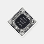 Custom Victorian Scroll Frame Napkin – black Servet (Hoek)