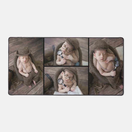 Custom Vier Foto Collage Desk Mat (Voorkant)