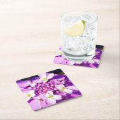 Custom Vierkante Onderzetters Paarse bloesems (Insitu)