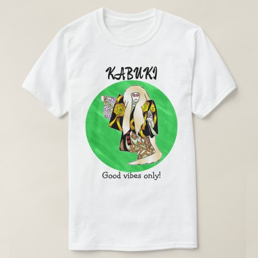 Custom Vintage Aesthetic Japanese Kabuki Green  T-shirt (Design voorkant)