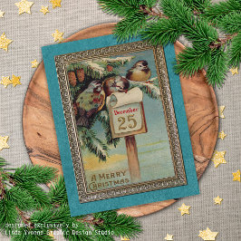 Custom Vintage Antique Holiday Seasons Greetings Briefkaart