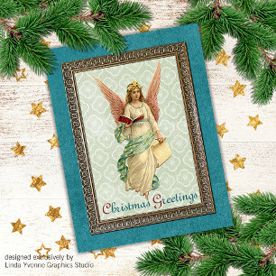 Custom Vintage Antique Holiday Seasons Greetings Briefkaart