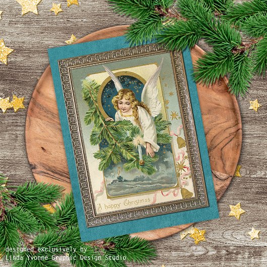 Custom Vintage Antique Holiday Seasons Greetings Feestdagen Kaart