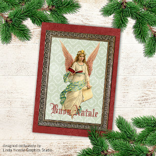 Custom Vintage Antique Holiday Seasons Greetings Feestdagen Kaart