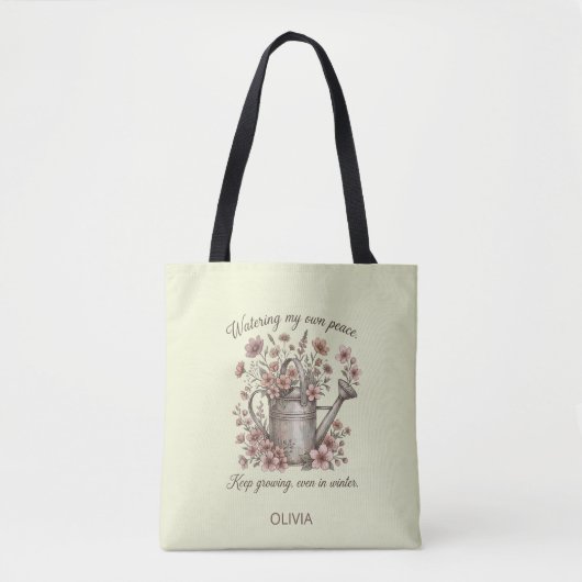 Custom Vintage Floral Botanical Tote Bag (Voorkant)