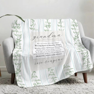 Custom Vintage Gift to Grandma Nana from Grandkids Sherpa Deken