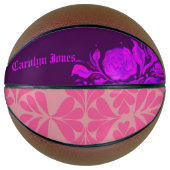 Custom Vintage Gothic Rose Engraving Basketbal (Voorkant)