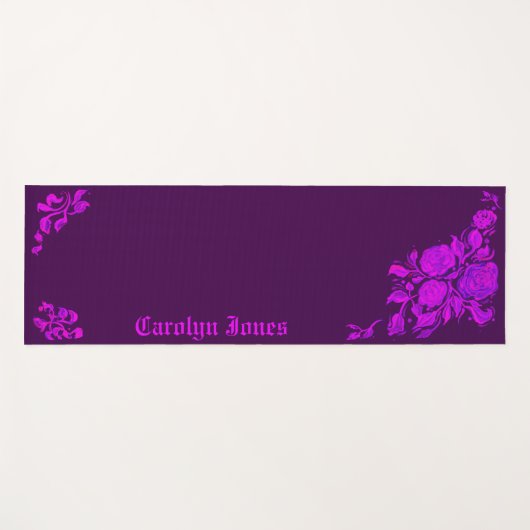 Custom Vintage Gothic Rose Engraving Yoga Mat (Voorkant (horizontaal))