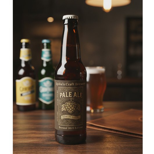 Custom Vintage Pale Ale Bottle Label Sticker