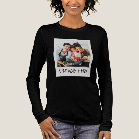 Custom Vintage Photo And Year  Tri-Blend Shirt (Voorkant)