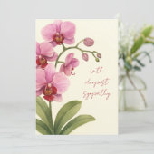 Custom Vintage Sympathy Card with Orchids Feestdagenkaart (Staand voorkant)