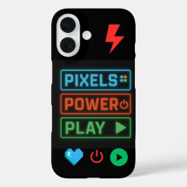 custom vinyl sticker, gamer decal, pixel art iPhone 16 hoesje