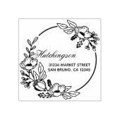 Custom Violet Hand-getrokken krans retour adres Rubberstempel (Afrduk)