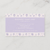 Custom Violet Paarse Zachte Roze Bloemen Professio Visitekaartje (Achterkant)