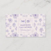 Custom Violet Paarse Zachte Roze Bloemen Professio Visitekaartje (Voorkant)