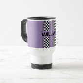 Custom Violet Purple Black Auto Race Sport Stripe  Reisbeker (Voorkant links)