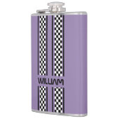 Custom Violet Purple Black Race Sport Stripe Heupfles (Links)