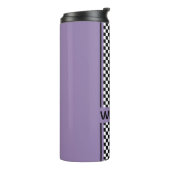 Custom Violet Purple Black Race Sport Stripe Thermosbeker (Gedraaid links)