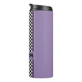 Custom Violet Purple Black Race Sport Stripe Thermosbeker (Geroteerd rechts)