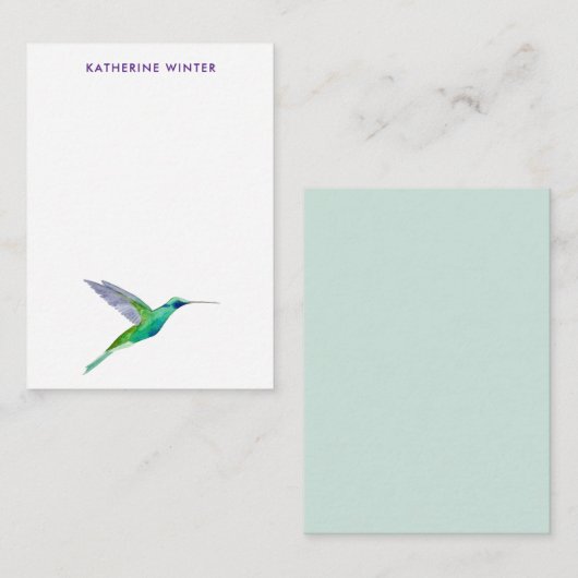 Custom Violetear Hummingbird Notitiekaartje (Voorkant / Achterkant)