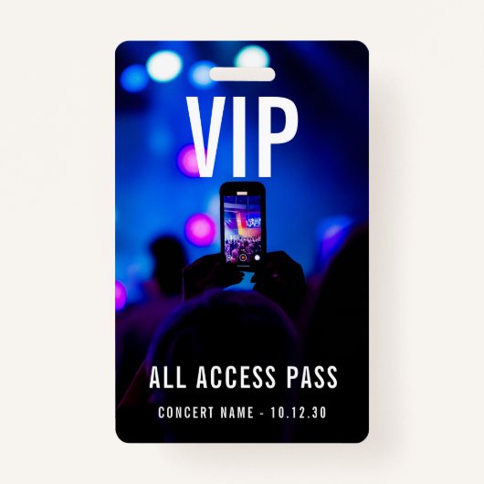 Custom VIP All Access Pass Concert Party Event Badge (Voorkant)