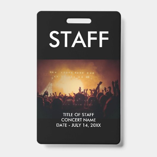 Custom VIP Passes Staff ID Badge (Voorzijde)