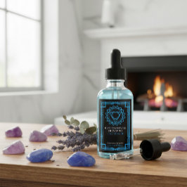 Custom Vishuddha Throat Chakra Essential Oil Label Wijn Etiket