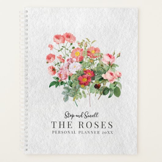 Custom Vision Board Modern Script Bloemen Roos Planner (Voorkant)